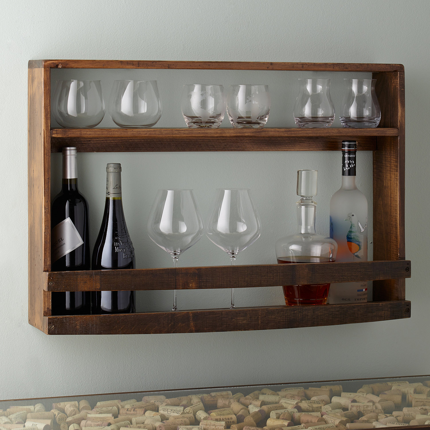 Reclaimed Barrel Stave Wine And Spirits Wall Rack Wine Enthusiast - Wine And Spirits Wall Rack Preparing Zoom reclaimed barrel stave wine and spirits wall rack wine enthusiast - wine and spirits wall rack preparing zoom