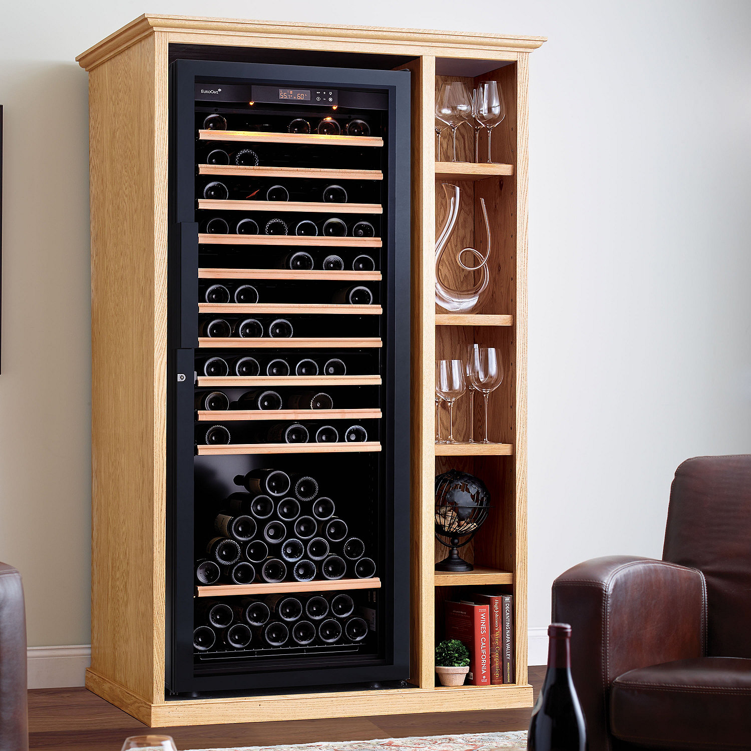 Locked glass wine cabinet