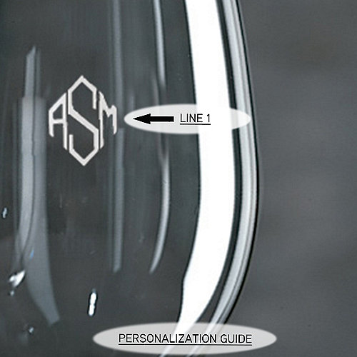 Monogrammed Riedel Vinum Wine Glasses (Diamond