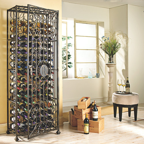 Personalized 96Bottle Antiqued Steel Wine Jail Wine Enthusiast
