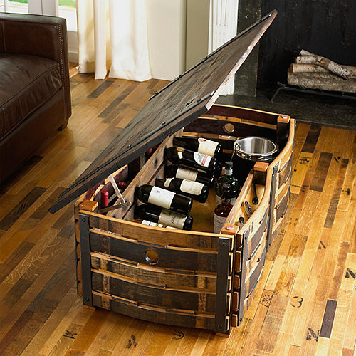 HandCrafted Wine Barrel Stave Coffee Table Wine Enthusiast