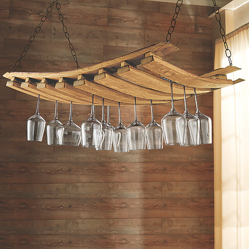 Barrel Stave Hanging Stemware Rack   Wine Enthusiast