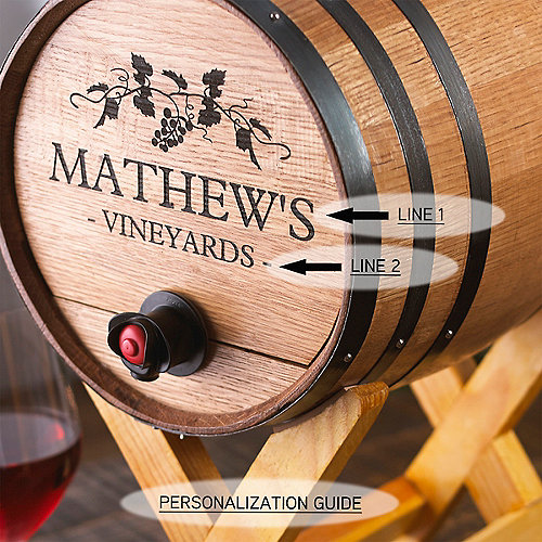 Personalized Boxed Wine Barrel Dispenser Wine Enthusiast