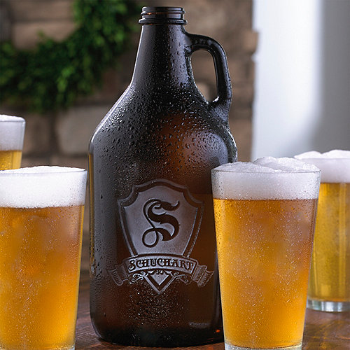 Personalized Shield Beer Growler Wine Enthusiast