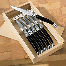 Jean Dubost Laguiole 6-Piece Steak Knives (Black)