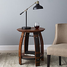 Wine Barrel End Table