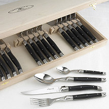Jean Dubost Laguiole 24-Piece Flatware Set (Black)
