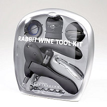 Rabbit Corkscrew 6 Piece Wine Kit (Black)