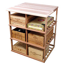 Sonoma Designer Wine Rack Kit - Double Deep Wood Case w/Table Top