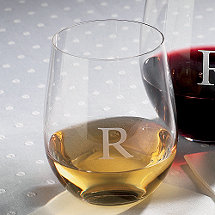 Personalized Riedel 'O' Chardonnay/Viognier Stemless Wine Glasses (Set of 2)