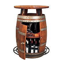 Vintage Oak Outdoor Wine Barrel Bistro Table (Weatherized)
