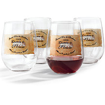 Personalized Estate Stemless Wine Glasses (Set of 4)