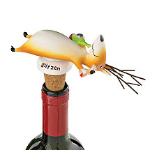 Blitzen on His Back Bottle Stopper