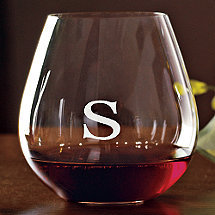Personalized Riedel 'O' Pinot Noir / Burgundy Stemless Wine Glasses (Set of 2)