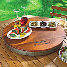 Personalized Raised Wine Barrel Lazy Susan