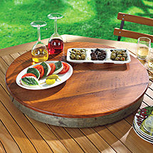 Raised Wine Barrel Lazy Susan