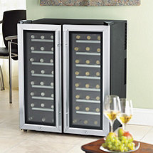 Wine Enthusiast Silent 48 Bottle Double Door Dual Zone Wine Refrigerator (Stainless Steel Trim Door)