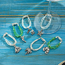 Surf's Up Wine Glass Charms (Set of 6)