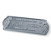 Personalized Wine Cellar Plaque (Pewter Silver)
