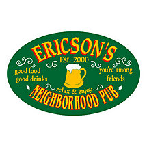 Personalized Oval Neighborhood Pub Sign
