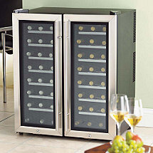 Wine Enthusiast Silent 48 Bottle Double Door Dual Zone Wine Refrigerator (Stainless Steel Trim Door) (Outlet B272480251)