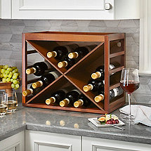 Cube Stack X-Style Wine Rack (Walnut)