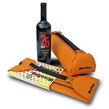 WineHug Self-Inflating Protective Travel Pouch (Orange)