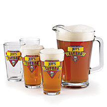 Personalized Red Tavern Beer Set (1 Pitcher & 4 Glasses)