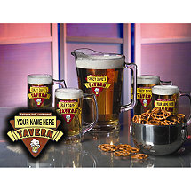 Personalized Red Tavern Beer Set (1 Pitcher & 4 Mugs)