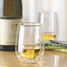 Steady-Temp Double Wall Chardonnay/Chablis Stemless Wine Glasses (Set of 4)