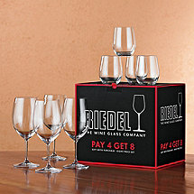 Riedel Vinum Bordeaux Glasses + 4 Bonus 'O' Viognier Glasses