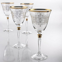 Old World Wine Goblets Gold Detail (Set of 4)