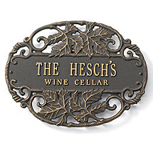 Personalized Bronze Wine Cellar Plaque