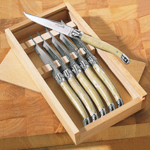 Jean Dubost Laguiole 6-Piece Steak Knives (Pearlized Ivory)