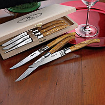 Jean Dubost Laguiole 6-Piece Steak Knives (Olivewood)