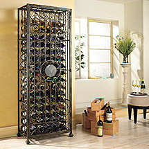 96-Bottle Antiqued Steel Wine Jail