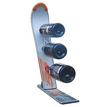 3-Bottle Recycled Snow Ski Wine Rack