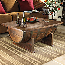 Vintage Oak Whiskey Barrel Coffee Table