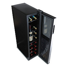 Wine Enthusiast Silent 18 Bottle Dual Zone Touchscreen Wine Refrigerator Slimline Edition