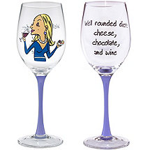 Well Rounded Diet Party Girl Wine Glass