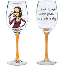 I Drink Party Girl Wine Glass