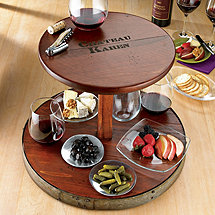 Personalized 2-Tier Wine Barrel Lazy Susan