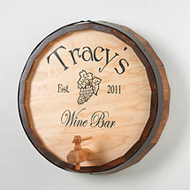 Personalized Oak Wine Barrel Top Sign
