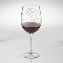Etched Snowflake Stemmed Wine Glasses (Set of 2)