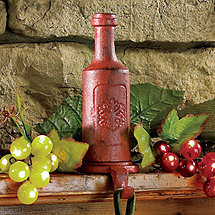 Cast Iron Wine Bottle Stocking Holder (Red)