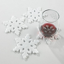 Etched Snowflake Felt Coasters (Set of 4)