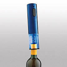 Cobalt Blue Stainless Steel Electric Push-Button Corkscrew
