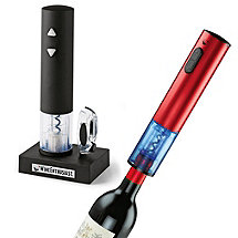 Electric Blue Push-Button Corkscrew Set