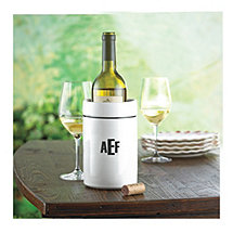 Personalized White Stoneware Wine Chiller