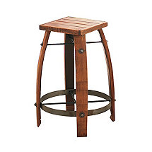 Vintage Oak Wine Barrel Bar Stool